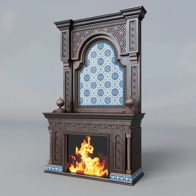 Fireplace in oriental style 3dsMax Model