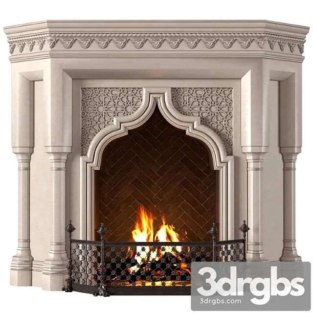 Fireplace in oriental style. arabic classic fireplace.arabic fireplace.oriental fireplace