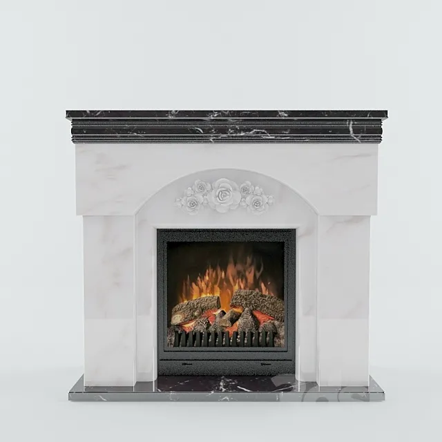 Fireplace in the marble portal 3DS Max Model