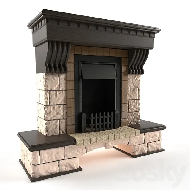 Fireplace kslassichesky 3DSMax File