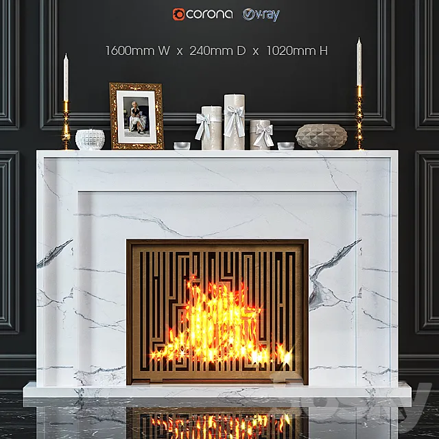 Fireplace marble 3DS Max Model