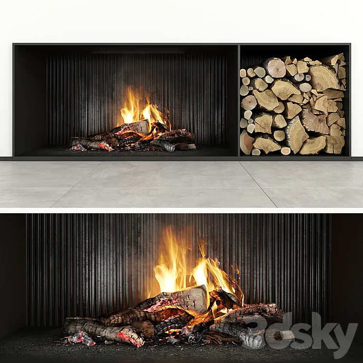 Fireplace modern 29 3DS Max