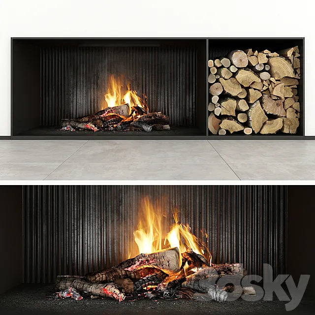 Fireplace modern 29 3DSMax File