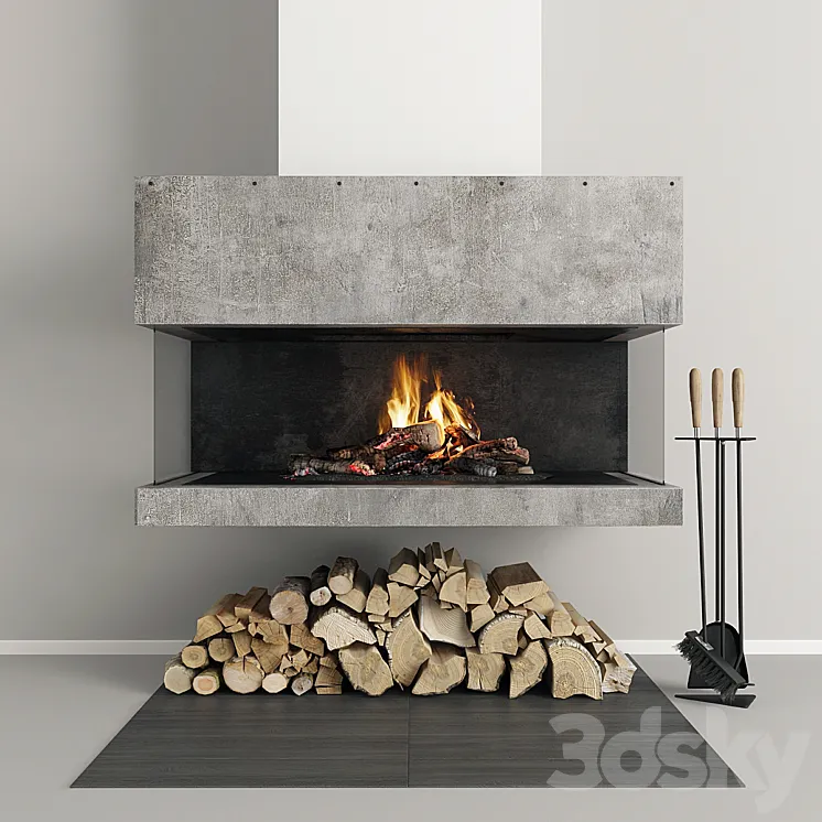 Fireplace modern 33 3DS Max