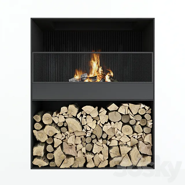 Fireplace modern 3ds Max