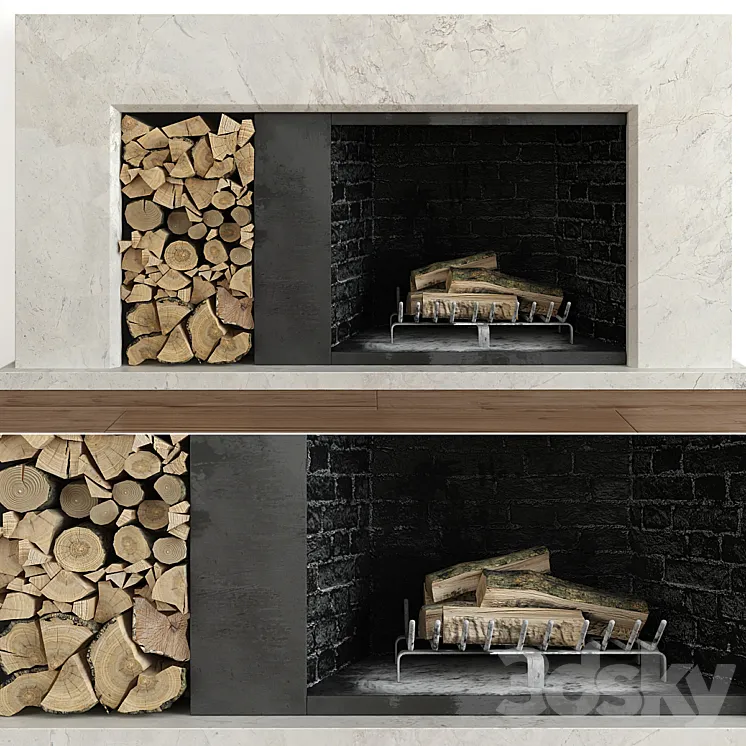 Fireplace modern 3DS Max
