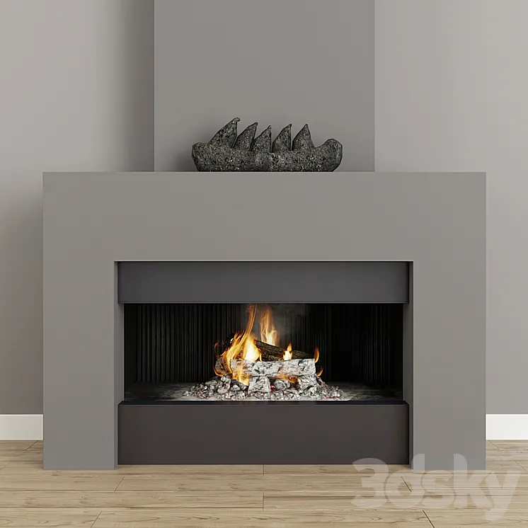 Fireplace modern 40 3DS Max