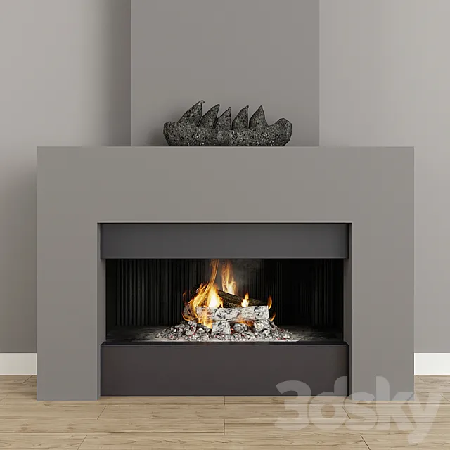Fireplace modern 40 3DSMax File