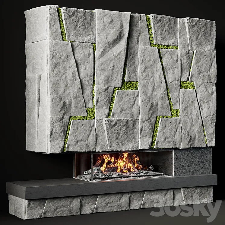 Fireplace modern 43 3DS Max