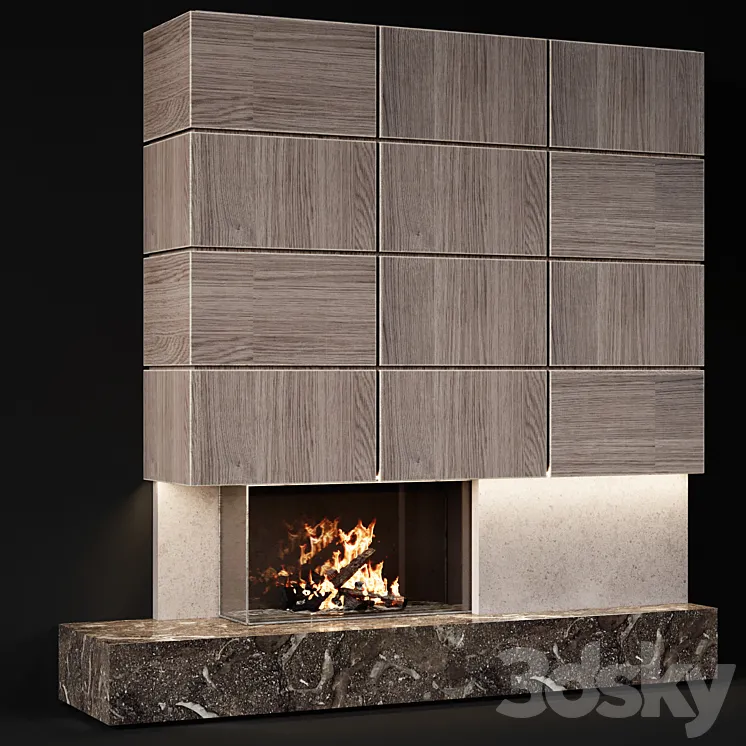 Fireplace modern 45 3DS Max