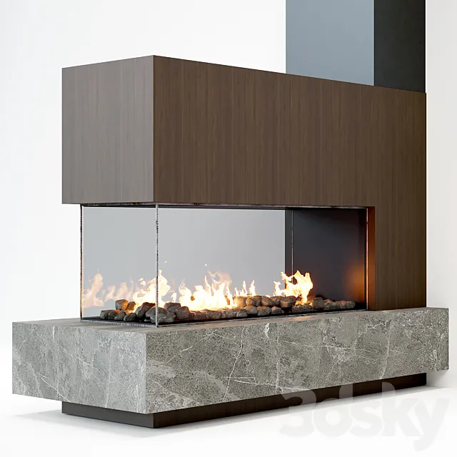 Fireplace modern 62 3DSMax File