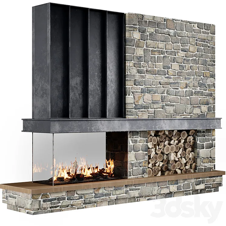 Fireplace modern 79 3DS Max Model