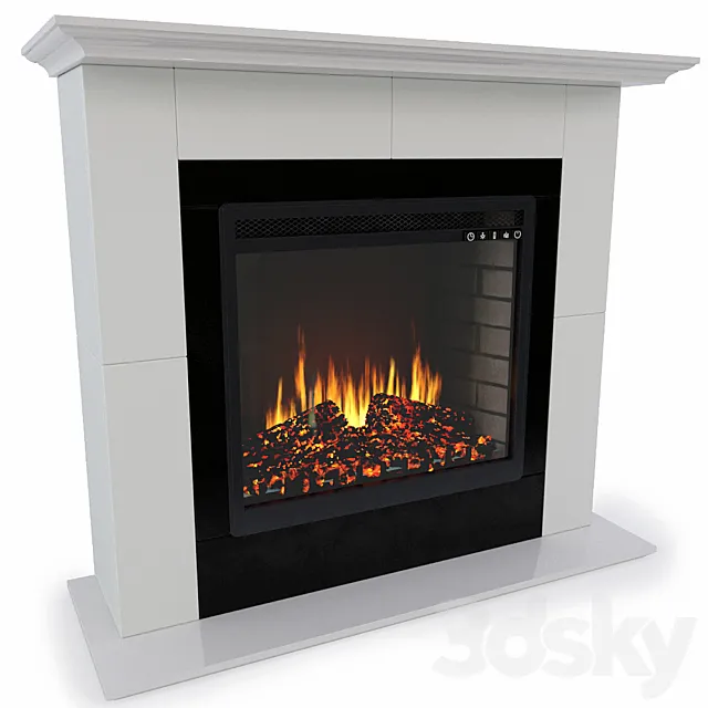 Fireplace Royal Flame Suite Alabaster with Fireplace Vision 23 Led Fx 3DSMax File