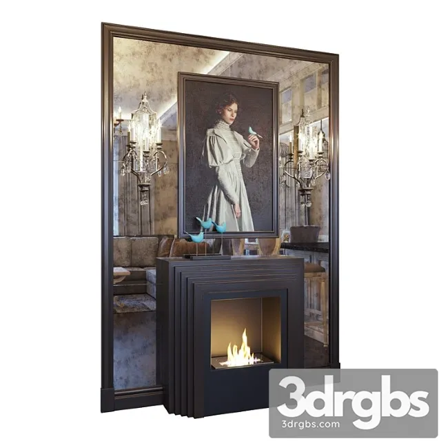 Fireplace sconce picture decor and mirror panel (fireplace sconce gianna picture and decor blue dark you) 3dsmax Download