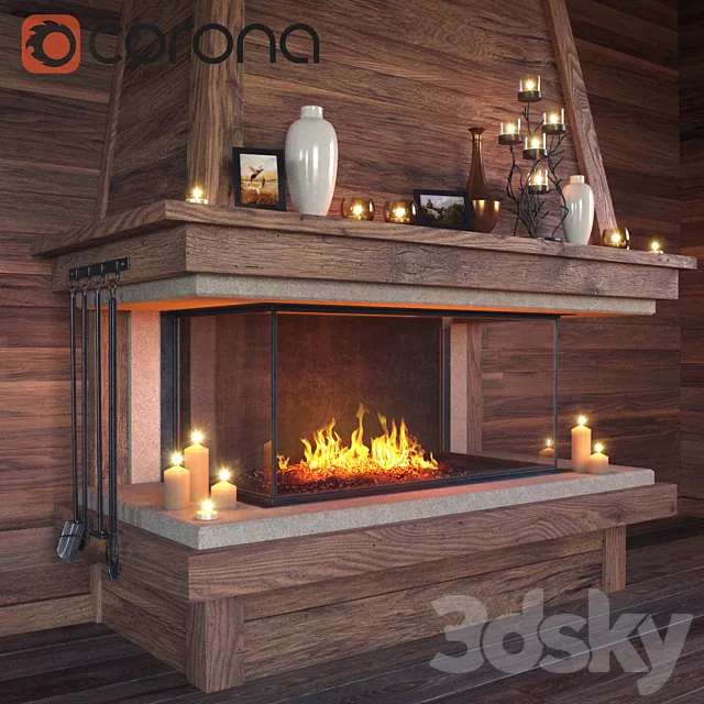 Fireplace set 3DSMax File