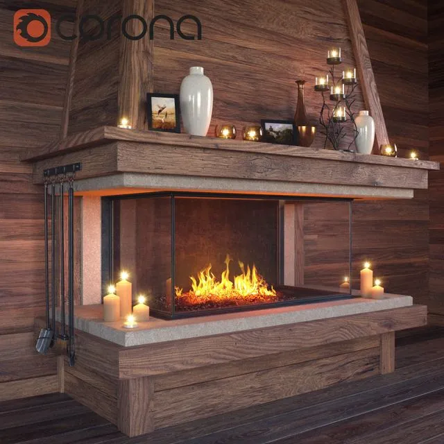 Fireplace set 3dsMax Model