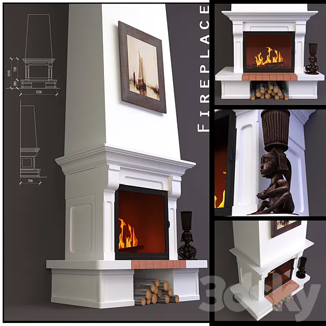 Fireplace wall 3DSMax File