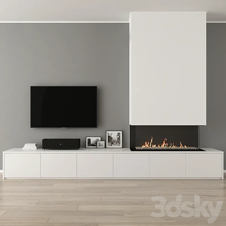 Fireplace with decor 31 3DS Max