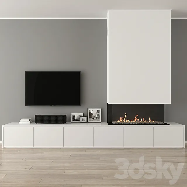 Fireplace with decor 31 3DSMax File