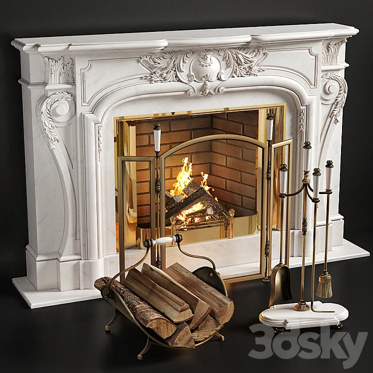 Fireplace_Louis_XIV 3DS Max
