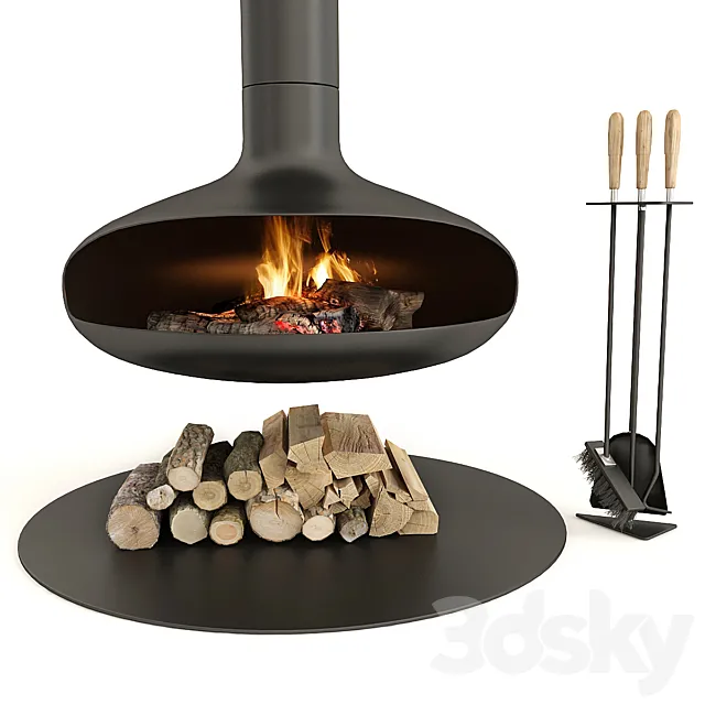 Fireplace_Modern_Focus 3DS Max Model