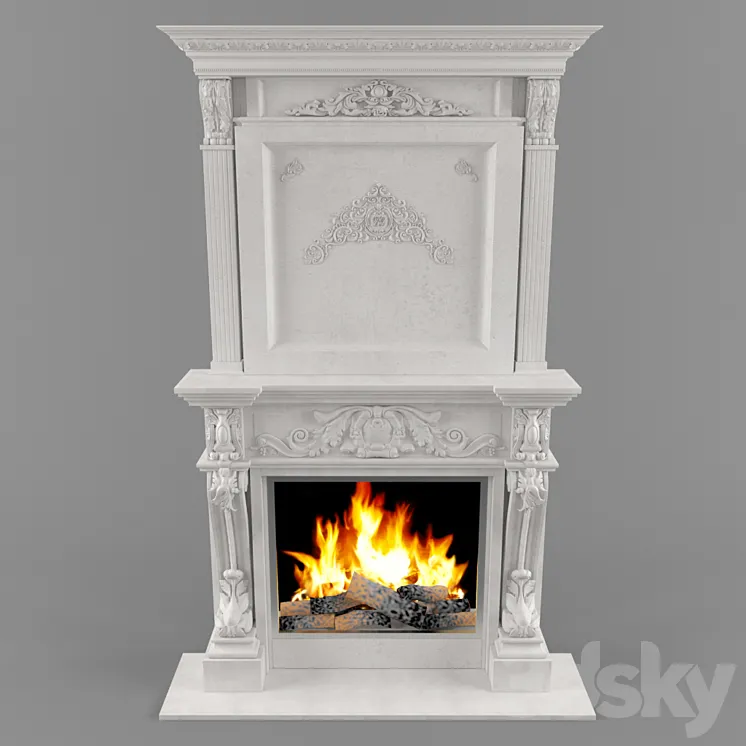 Fireplaces classical 3DS Max