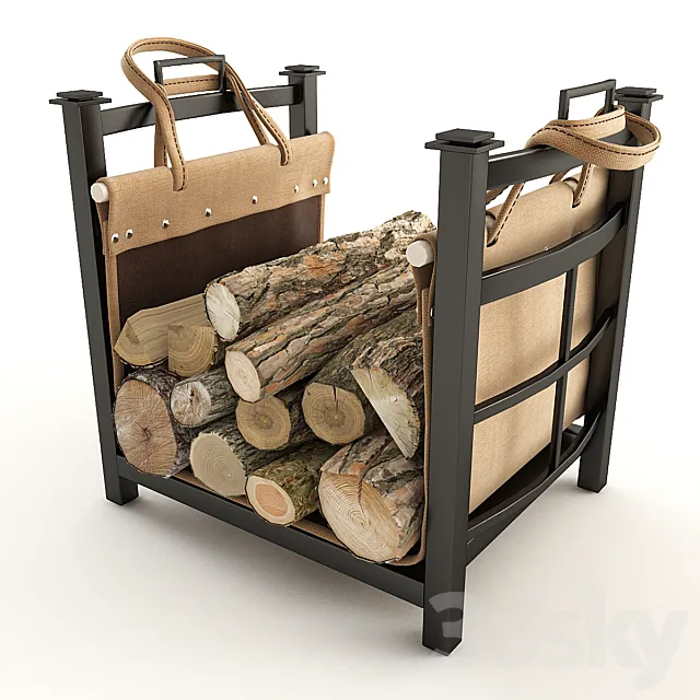 Firewood for fireplace 3ds Max