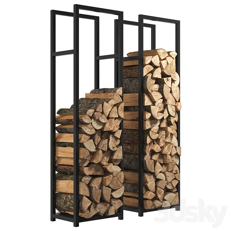 Firewood Storage-Rack-8 3DS Max Model