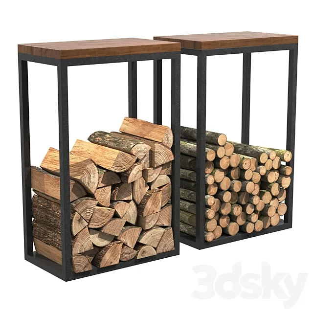 Firewood Storage-Rack-Loft-2 3ds Max