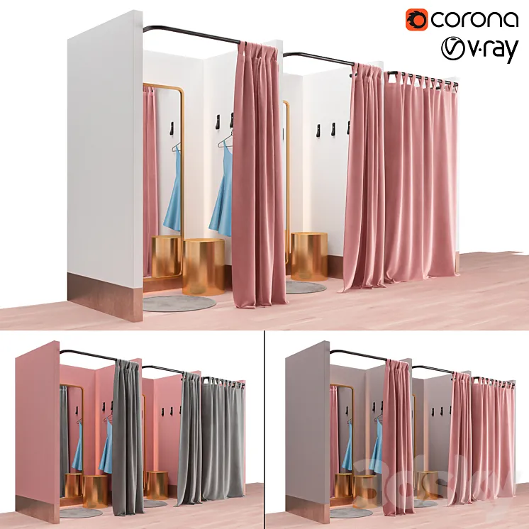 Fitting rooms 3DS Max
