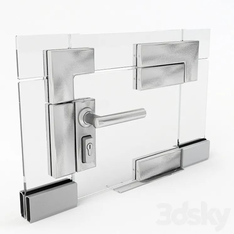 Fittings for glass doors 3DS Max