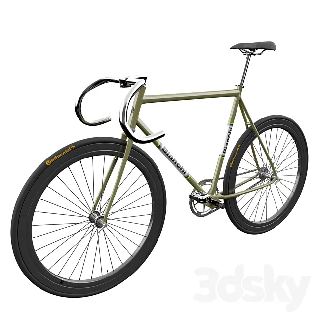 Fixed Gear Bianchi Bicycle 3DS Max Model