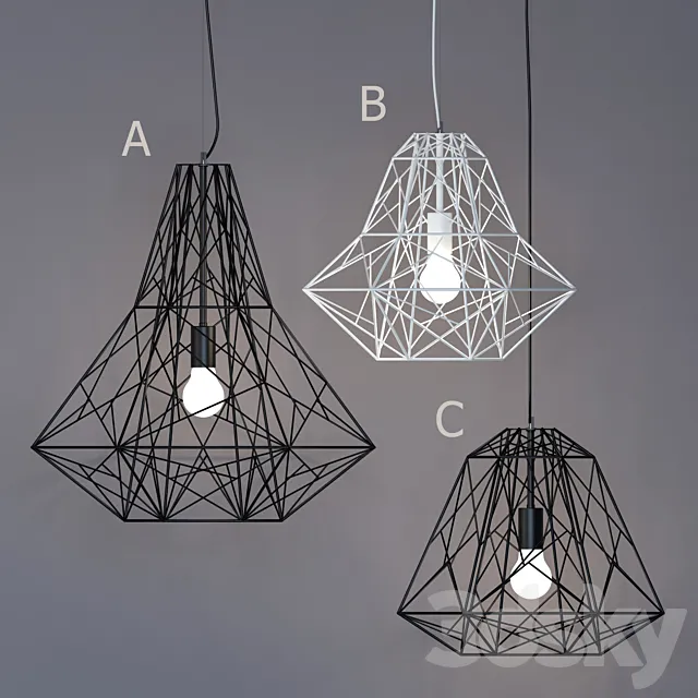 Fixtures Diamond Cage Pendant 3ds Max