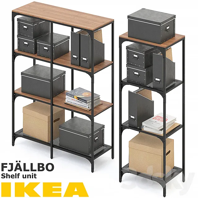 FJALLBO (FIELLBO) SHELF UNIT SET 3DS Max Model