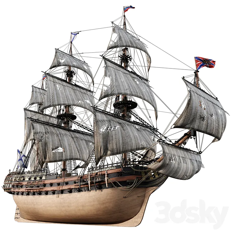 Flagship Peter 1 The Ingermanland 1715 3DS Max