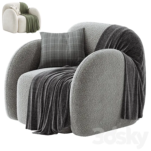 Flair Nina Boucle Teddy Accent Chair 3ds Max