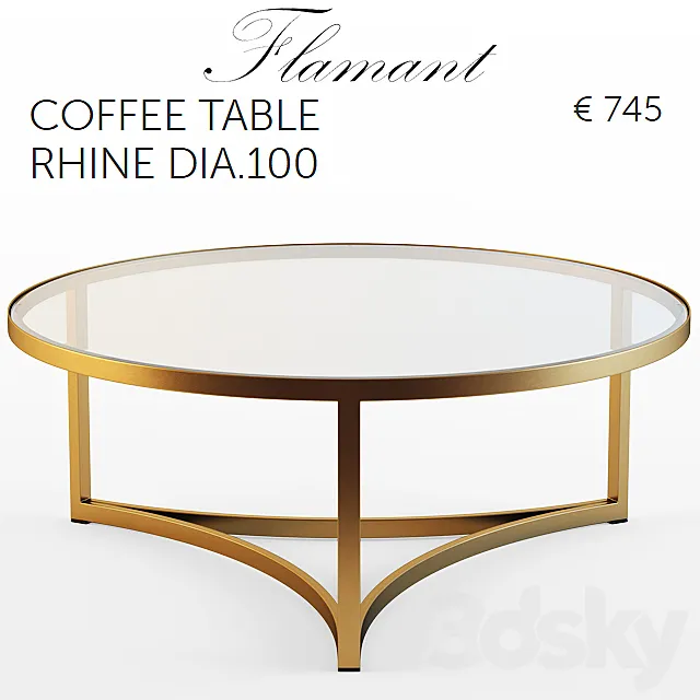 Flamant _ COFFEE TABLE RHINE 3ds Max