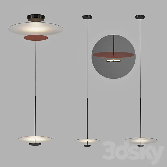Flat Hanging Lamp by Vibia 3ds Max