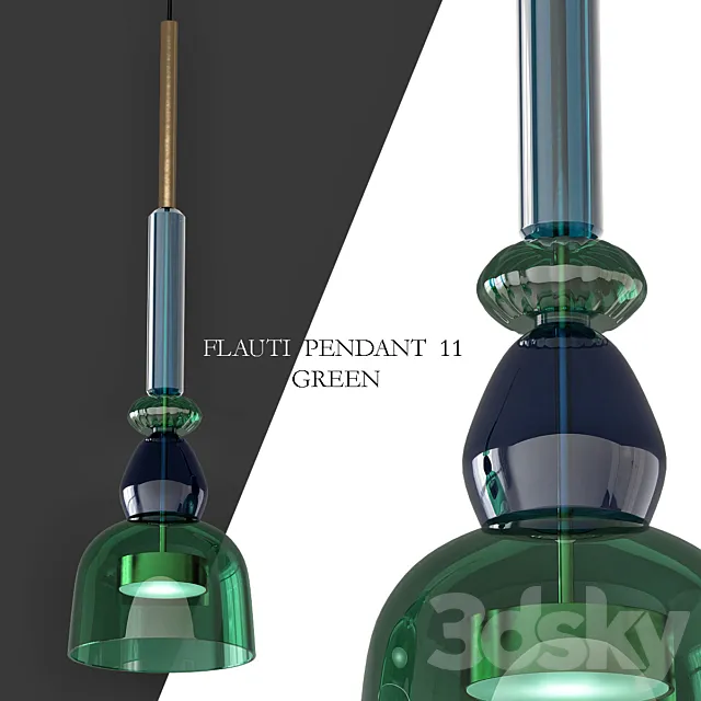Flauti green pendant 3ds Max