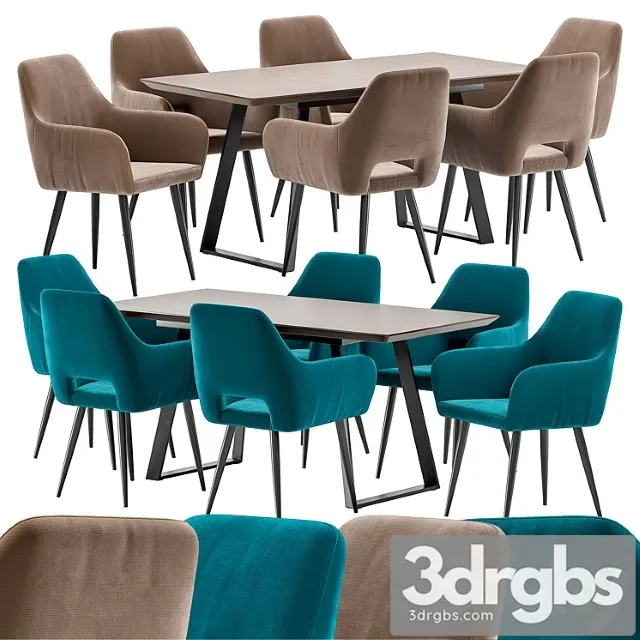 Flech Dining Chair and Stockholm Table 3dsmax Download
