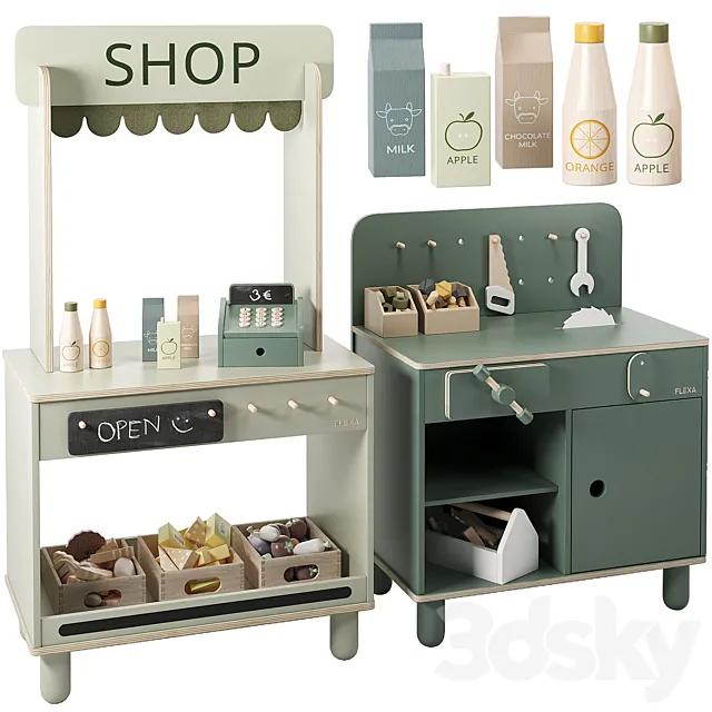 FLEXA The Shop & The Workbench Toy 3ds Max