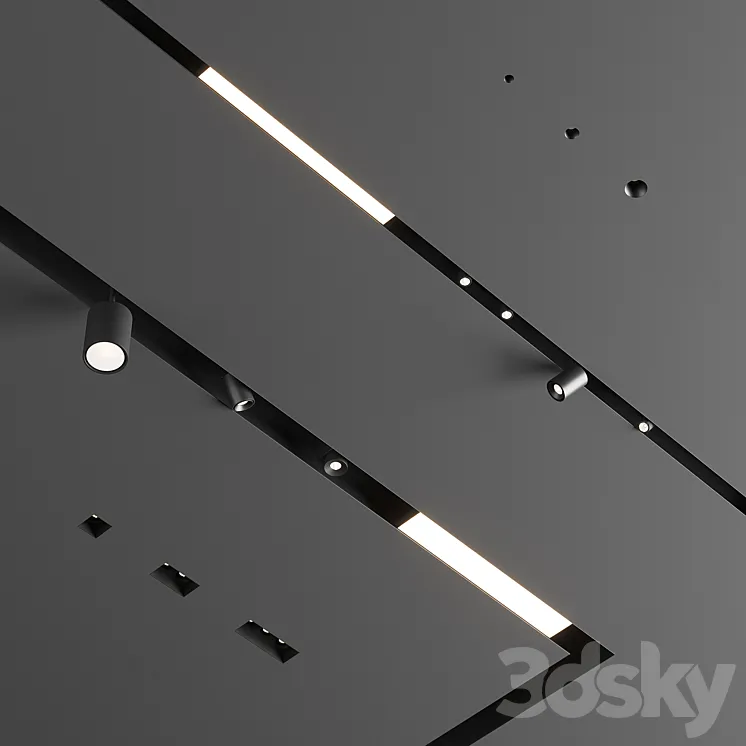 Flexalighting Linear and Trimless downlights 3DS Max