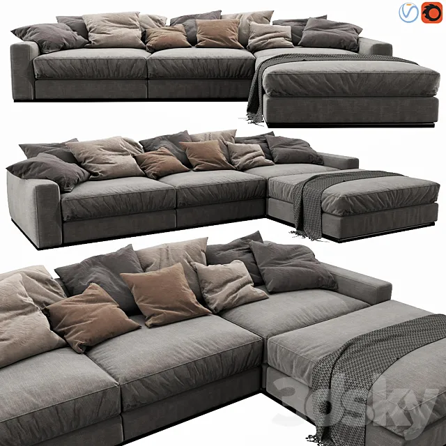 Flexform Beauty Chaise Lounge 3ds Max