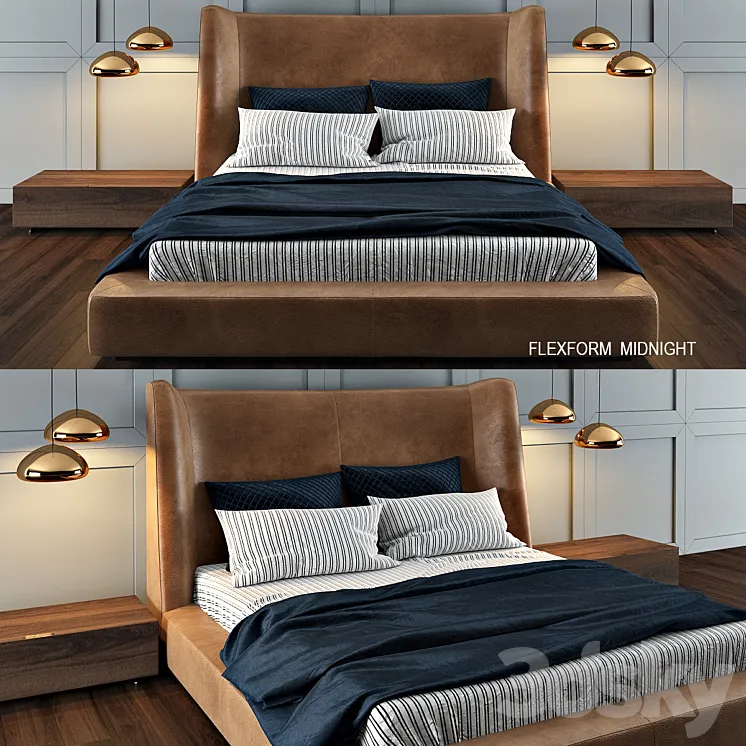 Flexform bed MIDNIGHT 3DS Max