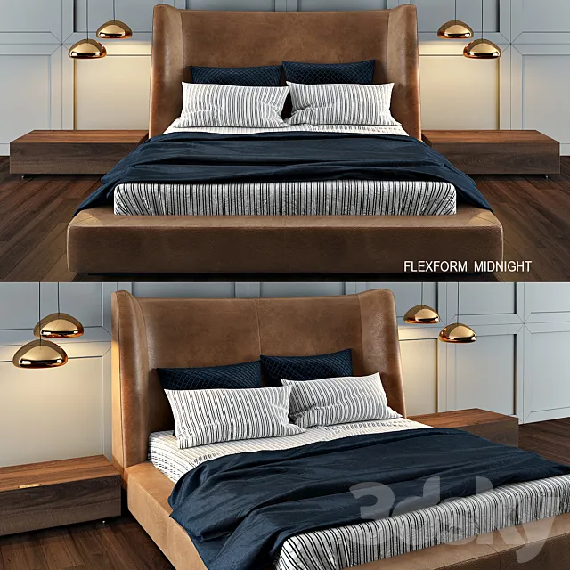 Flexform bed MIDNIGHT 3DSMax File