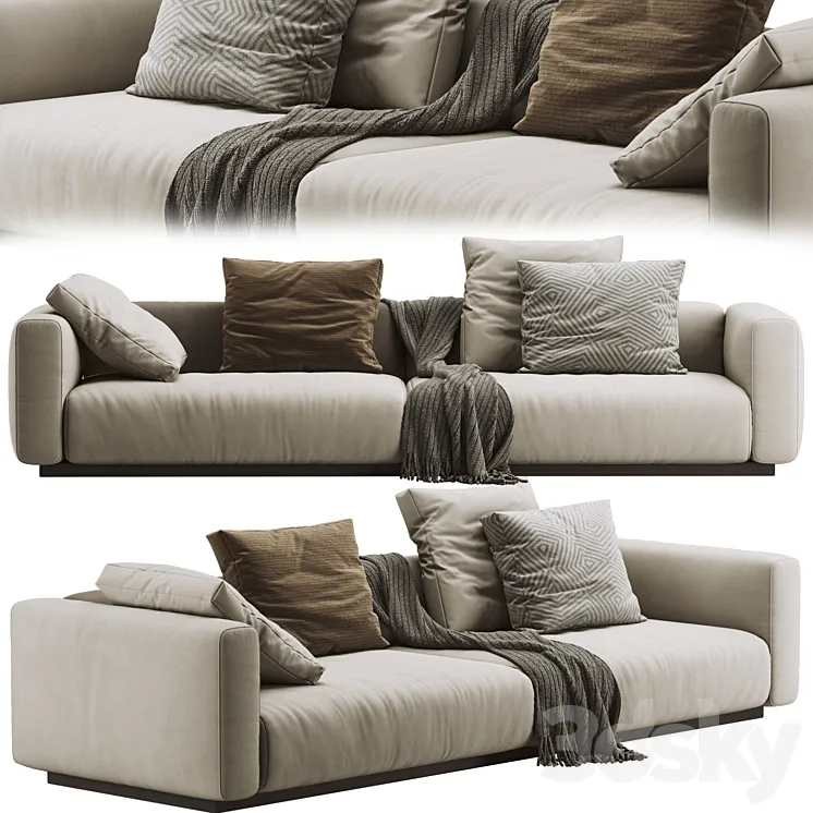 Flexform Lario Sofa 3 seats 3DS Max Model