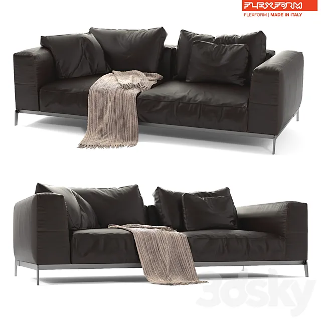 Flexform Leather Sofa Ettore 3ds Max