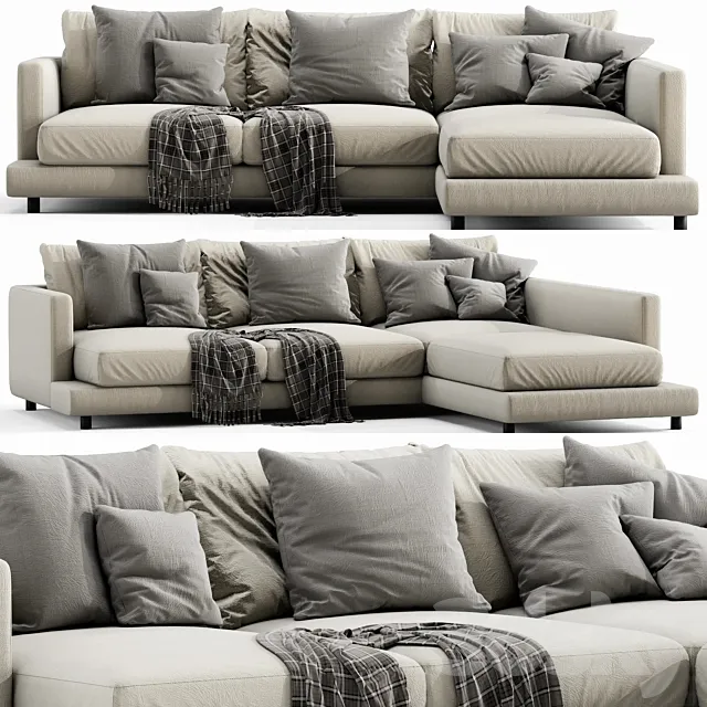 Flexform Long Island Chaise Lounge 3ds Max