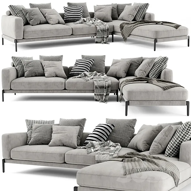 Flexform Romeo Chaise Longue Sofa 3ds Max