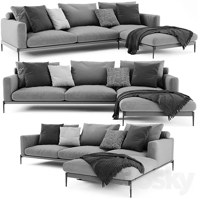 Flexform Romeo Sectional Sofa 3ds Max